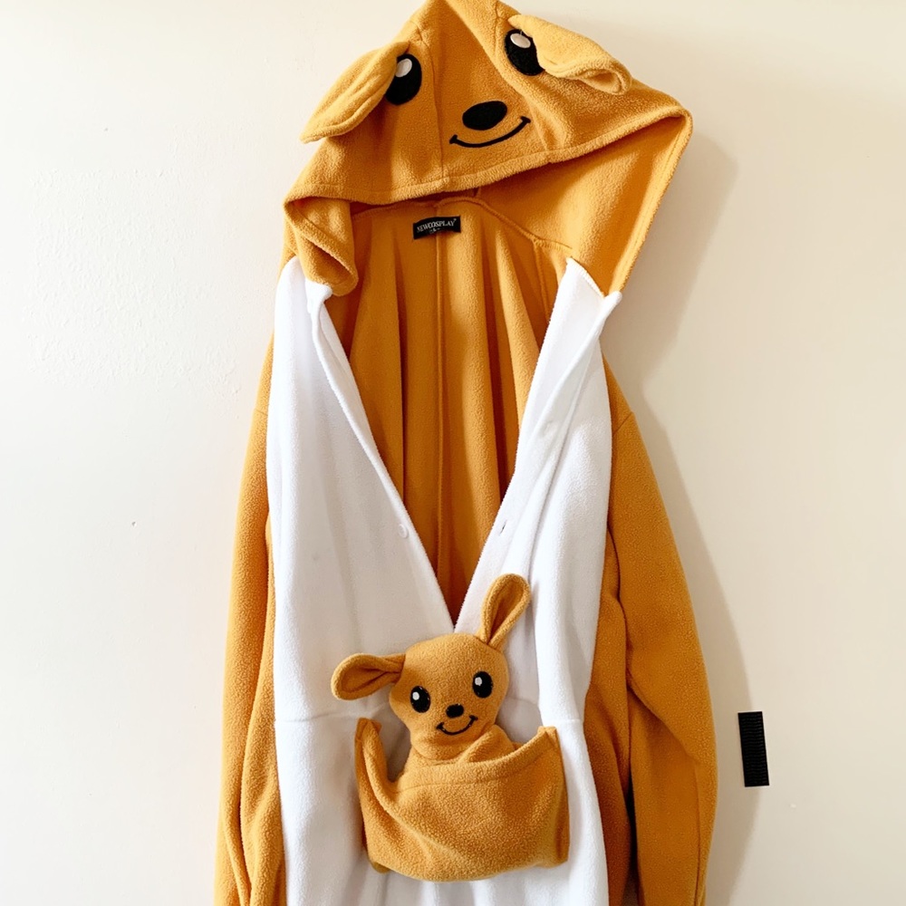 Adult Kangaroo Onesie Costume w/Hood Sz Large